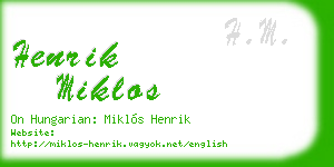 henrik miklos business card