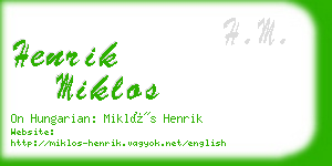 henrik miklos business card